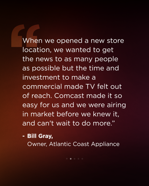 mayerkp's tweet photo. .ComcastAd's new AI platform is already helping small and local businesses create cost effective commercials in minutes! #ComcastEmp https://t.co/clubMYPYZg https://t.co/tp2TjkHAZU