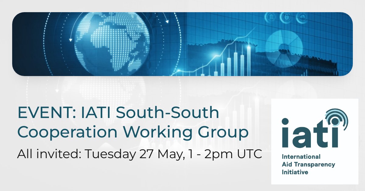 📣 Join us for a collaborative deep-dive into South-South Cooperation transparency!

🗓️ 27 May | 🕐 09:00 EST / 13:00 UTC
📍 Online | 🗣️ Interpretation in 🇫🇷 &amp; 🇪🇸
🔗 Register: forms.gle/m3kmFmB2pz1fjw…

Presentations from <a href="/UNCTAD/">UN Trade and Development</a> &amp; #TOSSD
#IATI #SouthSouthCooperation #OpenData