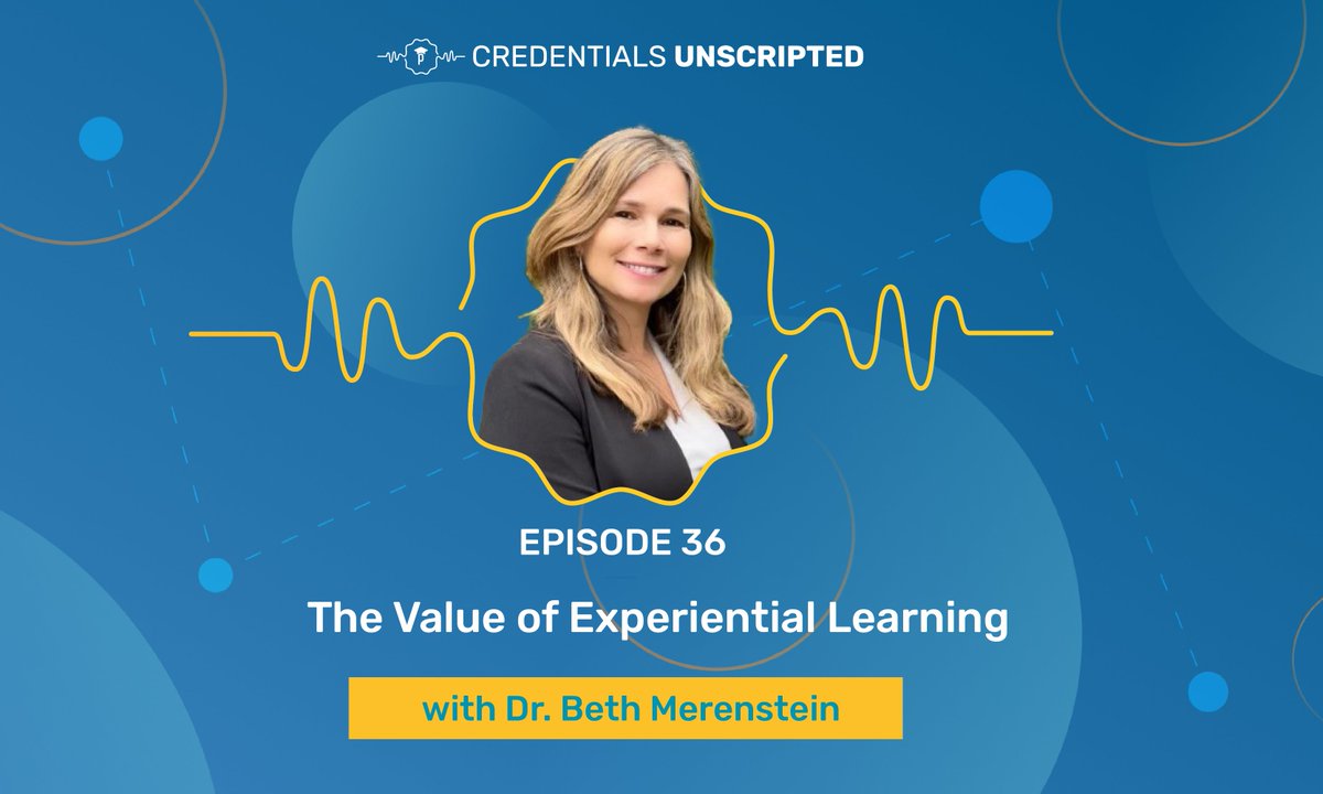 Instructure's tweet image. What’s the value of experiential learning for learners, institutions, and employers? 👀

Beth Merenstein from @CCSU shares her insights on a new episode of #CredentialsUnscripted.

🎧 Tune in now: bit.ly/3YdEP1n

#EdTech #Parchment #Instructure