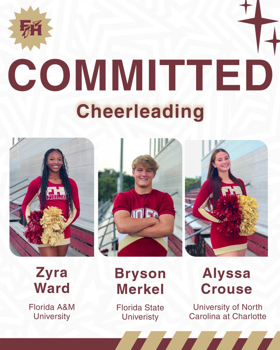 📣 SIGNING DAY! 📣

Join us in celebrating THREE senior Cheerleaders as they make their college commitments!

🗓 TOMORROW
📍 STEAM Auditorium
🕐 1:00 PM
📺 Streaming live on FSUS Facebook

Let’s show our support as they take the next step in their journey! 🎓🎉