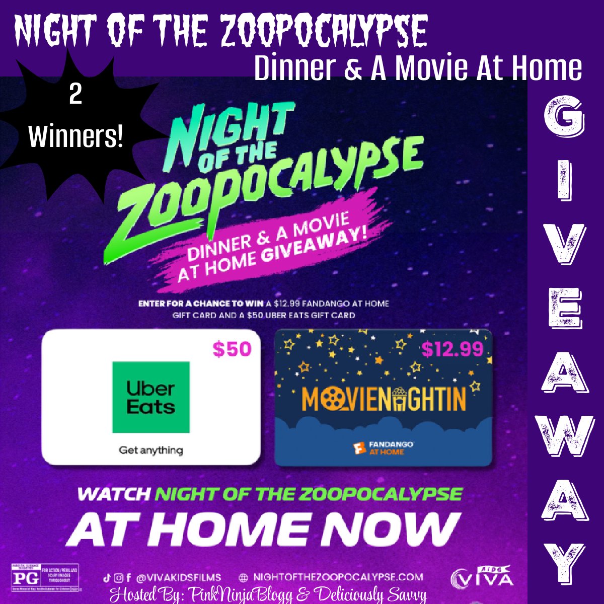DeliciouslySavv's tweet photo. 🎉New Giveaway Alert!🎉Enter To Win The NIGHT OF THE ZOOPOCALYPSE Dinner & A Movie At Home #Giveaway! 2 Lucky Winners Will Win A $50 Uber East Gift Card PLUS A Fandango Gift Card To Watch The Movie! Hurry~ Ends 5/28! #ZOOPOCALYPSE #NightOfTheZoopocalypse @PinkNinjaBlogg
Enter Today & Good Luck!
👉https://t.co/lH9FGyz2nB