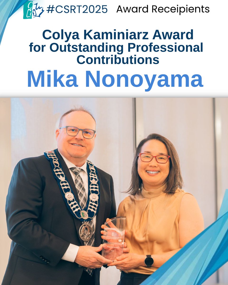 Congratulations to Mika Nonoyama - the winner of the 2025 Colya Kaminiarz Award for Outstanding Professional Contributions!
#CSRT2025