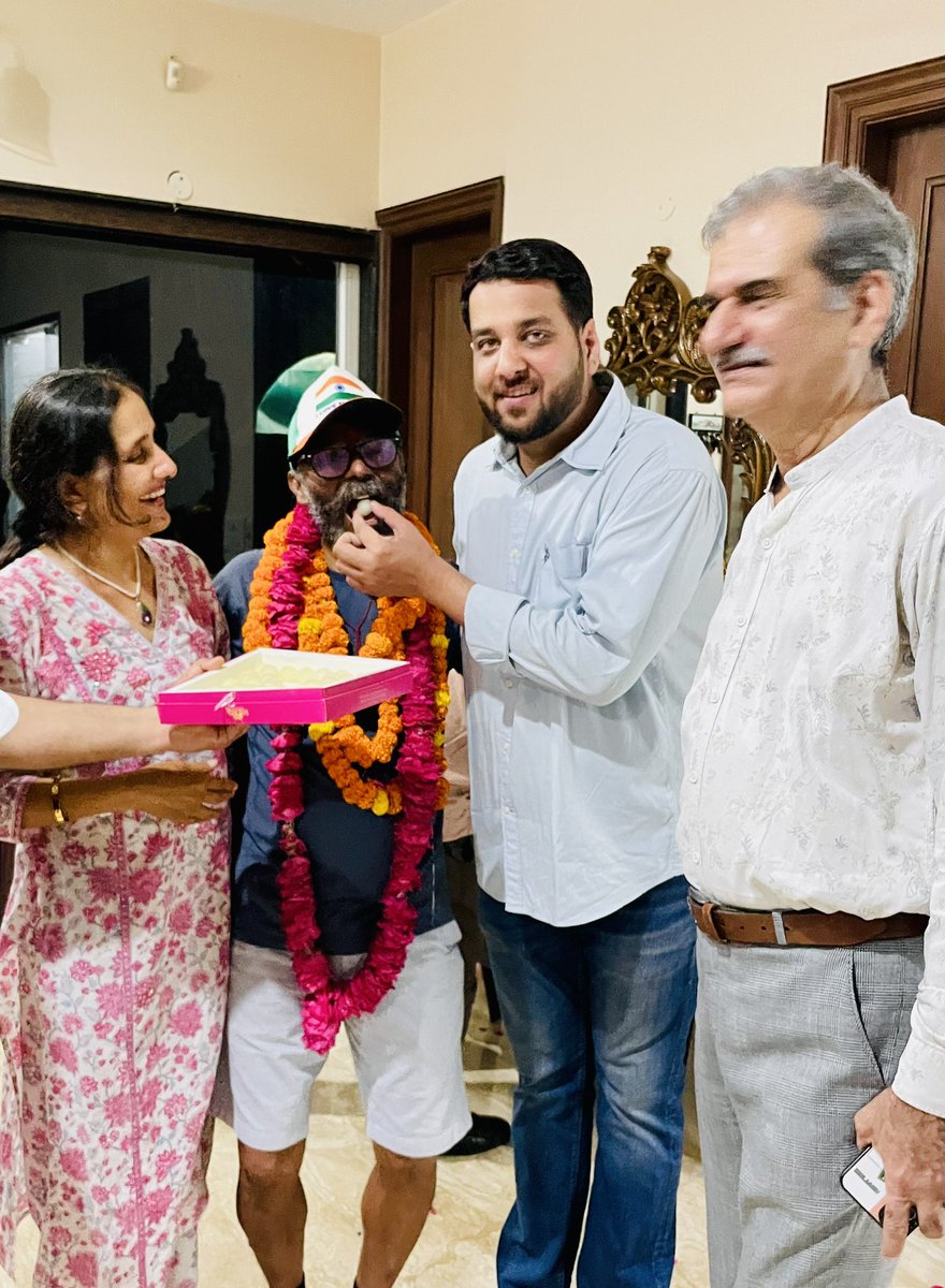 Met and welcomed Shri Navdeep Sood Ji at his residence in sector 25 Panchkula after a successful climb on the world’s Highest Peak Mount Everest. At the age of 59 he’s the oldest person in Haryana to do so. Proud moment for the residents of Panchkula. #Everest