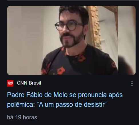 CantiiSandra's tweet photo. Fabio de Melo vai desistir do que?

Vai desistir de ser pop star, fazer dancinha, ostentar viagens internacionais, roupas de marca, arrumar confusão por aí,  e voltar a ser padre pregando os mandamentos de Cristo como por exemplo amar o próximo e não prejudicar trabalhador? https://t.co/MNl47vpumj