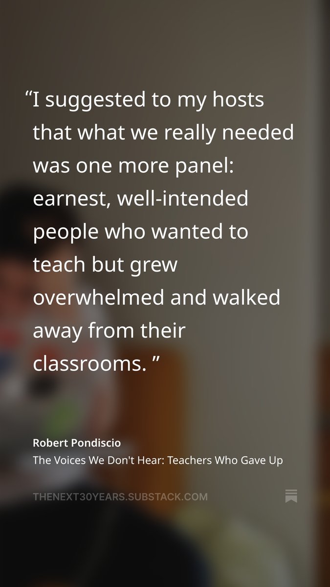This piece is resonating with folks.  Lots of emails and DMs. Might have to digest some of the "This is me!" stories into a sequel.  

thenext30years.substack.com/p/the-voices-w…