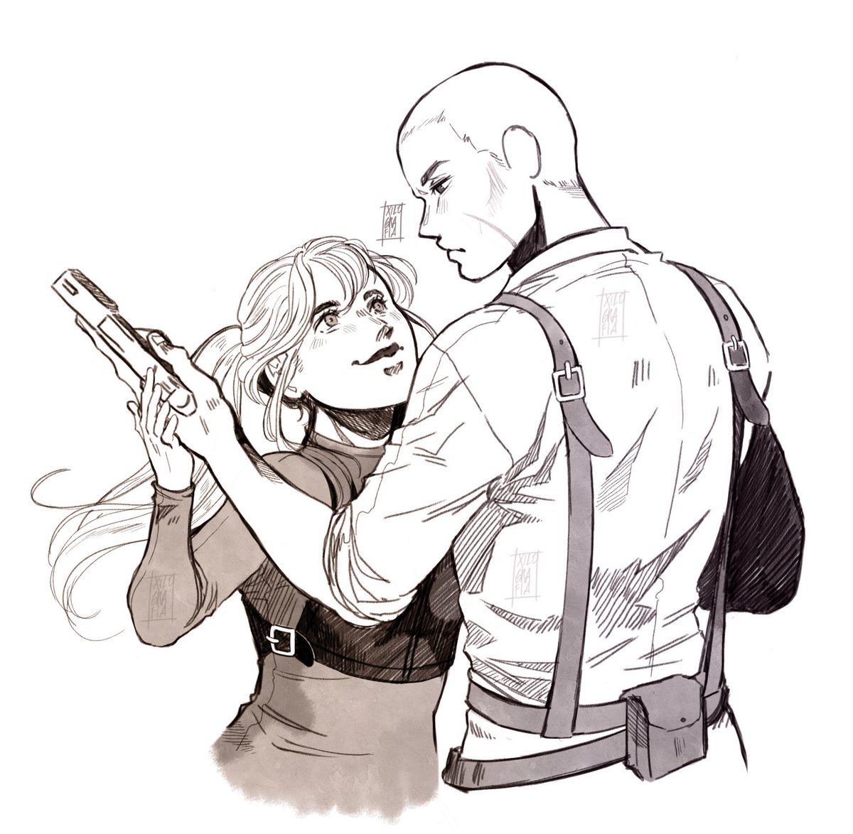 Xilograph's tweet image. I remember my friends asked me for a sketchs a long time ago, but I don't think I ever posted them.
#Sketchs #YourBoyfriendGame