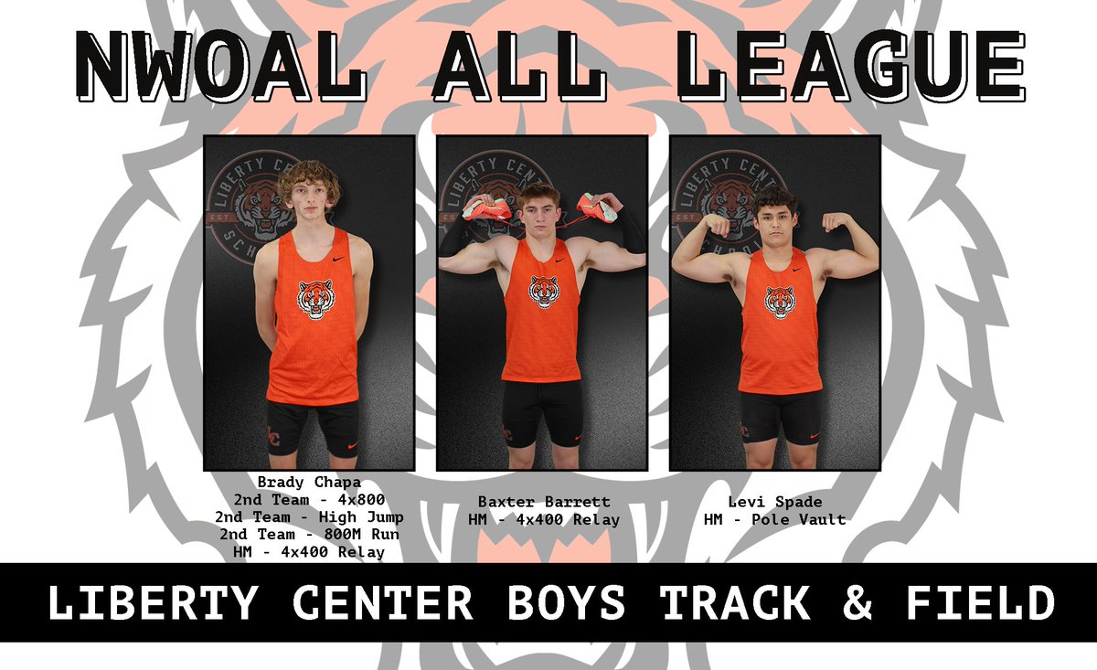 Congratulations to our Boys Track and Field Athletes who earned All-NWOAL Honors this season! #GoTigers