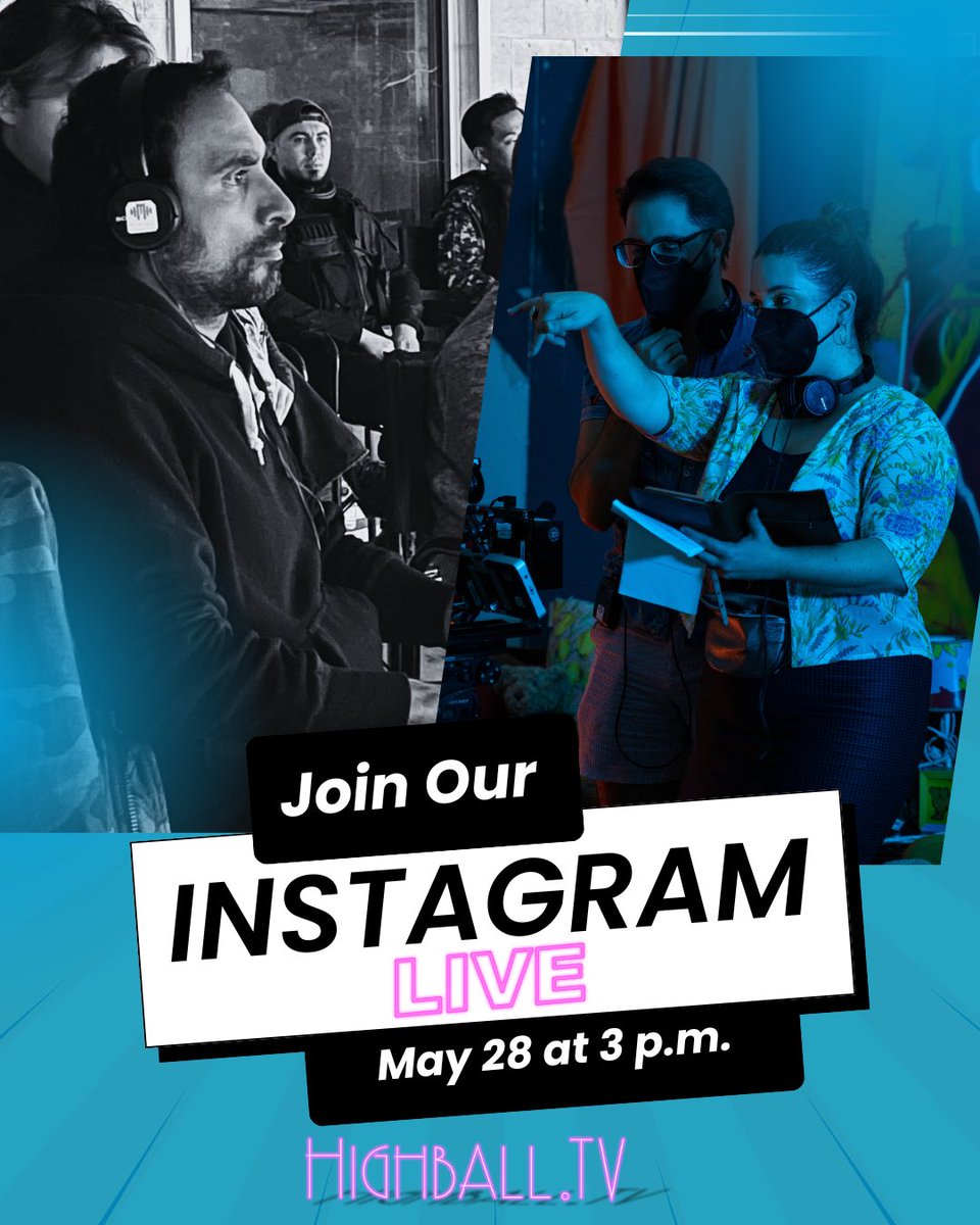 HighballTV's tweet photo. 🎬 Join us for an Instagram live on Wednesday, May 28 at 3 PM ET

They’ve collectively made 15+ indie films, built their own streaming platform, and have the stories to prove it.

Join @mattcampagna, @melissadags & #AndreRehal as they go live to talk about what it really takes to make movies from the ground up and why they’re still doing it.

Pull up a chair, #cinephiles. Let’s talk #film. 🎥