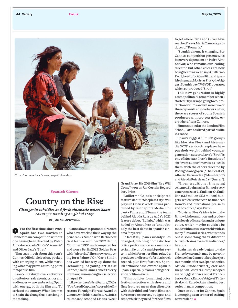 Spain: country on the rise!!! 🎬🎥🇪🇸🙌🏻🙌🏻🙌🏻 Fuente: Variety.