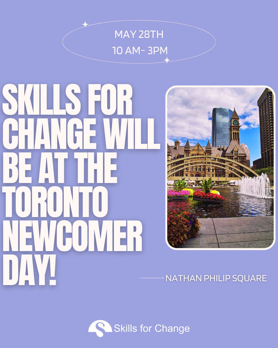 SkillsforChange's tweet photo. We’re excited to be at the 11th Annual Newcomer Day!
👋 Come say Hello, Hola, Marhaba and more - our team speaks your language!
📍 See you there!
10AM - 3PM
Wednesday, May 28
Nathan Phillips Square
#SkillsforChange #NewcomerDay2025 #TorontoEvents #SayHiTO https://t.co/no4qvA989y