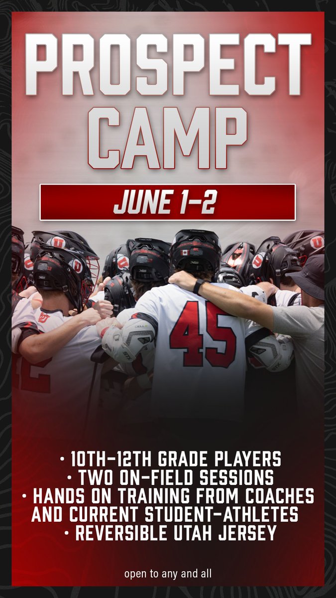 Hang in Salt LAX City and work with the best 😎

Register here 🔽🔽
uteslacrossecamps.ryzerevents.com/june-prospect-…

#GoUtes