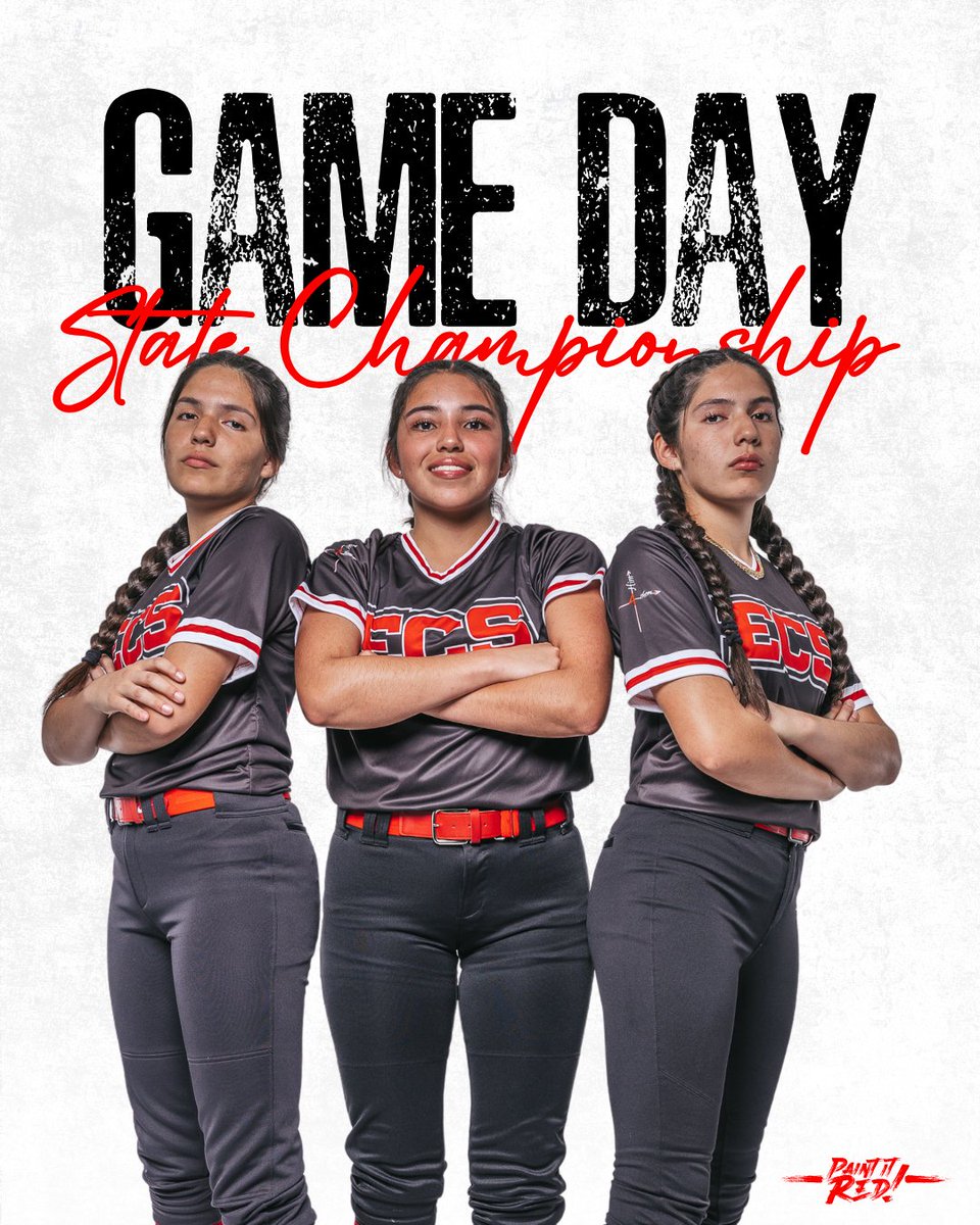 ECSsports's tweet photo. CHAMPIONSHIP GAME DAY!!! ECS Softball defends their State Title against Geneva today at 4:30PM! LET'S GOOOOOOOOO!!!!! #PaintItRed #4Him4Them #MakeEmLook https://t.co/0pDKa4ryVm