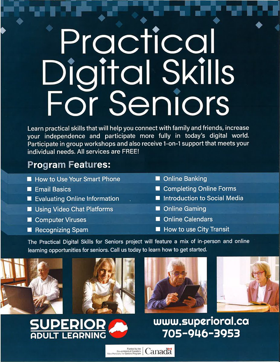 📱💻Join Superior Adult Learning today until 4 PM for FREE and friendly support with everyday technology! Whether you need help using your smartphone, managing emails, browsing safely, or staying connected online—they’ve got you covered!

#DigitalSkillsForSeniors #StationMall