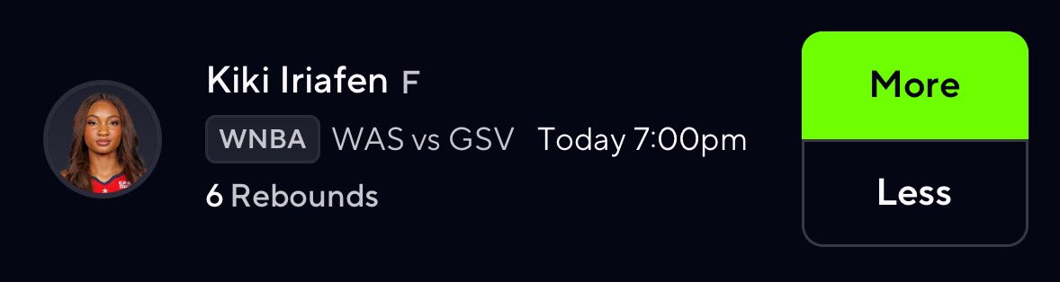 WNBA PRIZEPICKS PROP #4 ⛹️‍♀️

Kiki Iriafen OVER 6 Rebounds 

#PrizePicks #GamblingX