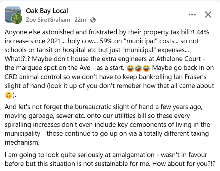 UPTOWN MALL (@paulstanistran) on Twitter photo Property taxes in Oak Bay are absolutely insane. 11.40% in 2025 is one of the highest all-time increases in the CRD. Gross mismanagement and further hurt by rejecting new housing (adds new revenue) and commercial areas. New council needed. <a href="/jht4x4/">John Treleaven</a> #yyj #oakbay #yyjpoli Property taxes in Oak Bay are absolutely insane. 11.40% in 2025 is one of the highest all-time increases in the CRD. Gross mismanagement and further hurt by rejecting new housing (adds new revenue) and commercial areas. New council needed. <a href="/jht4x4/">John Treleaven</a> #yyj #oakbay #yyjpoli