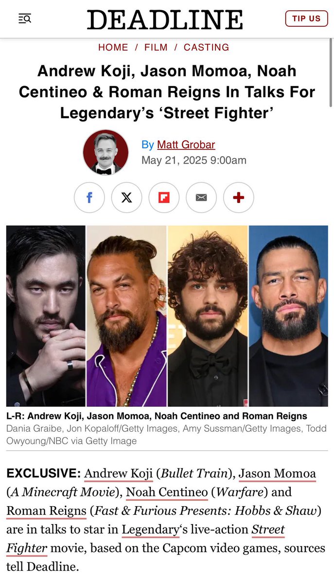 _RomansLegacy's tweet image. Oh my GOD… we are actually getting Roman Reigns and Jason Momoa in a movie?????? LFG!