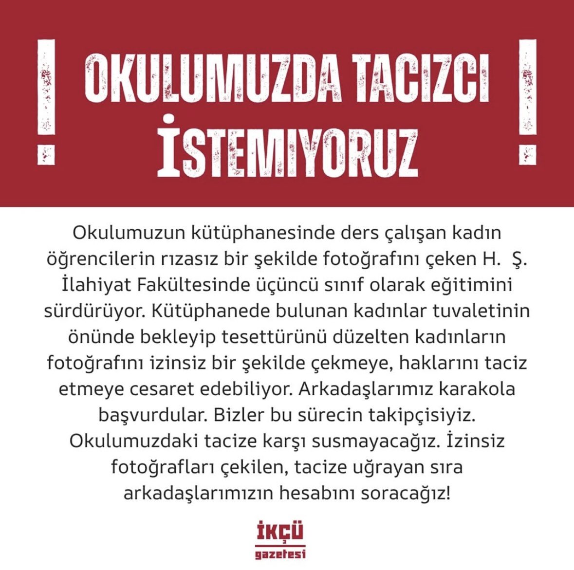 edanaimee's tweet photo. Bir takipçim gönderip paylaşmamı istedi, TACİZCİNİN ADI HALİS ŞAHİN tacize karşı sessiz kalmıyor ve kampüslerimizde tacizci istemiyoruz! https://t.co/PpjrYTvRaA