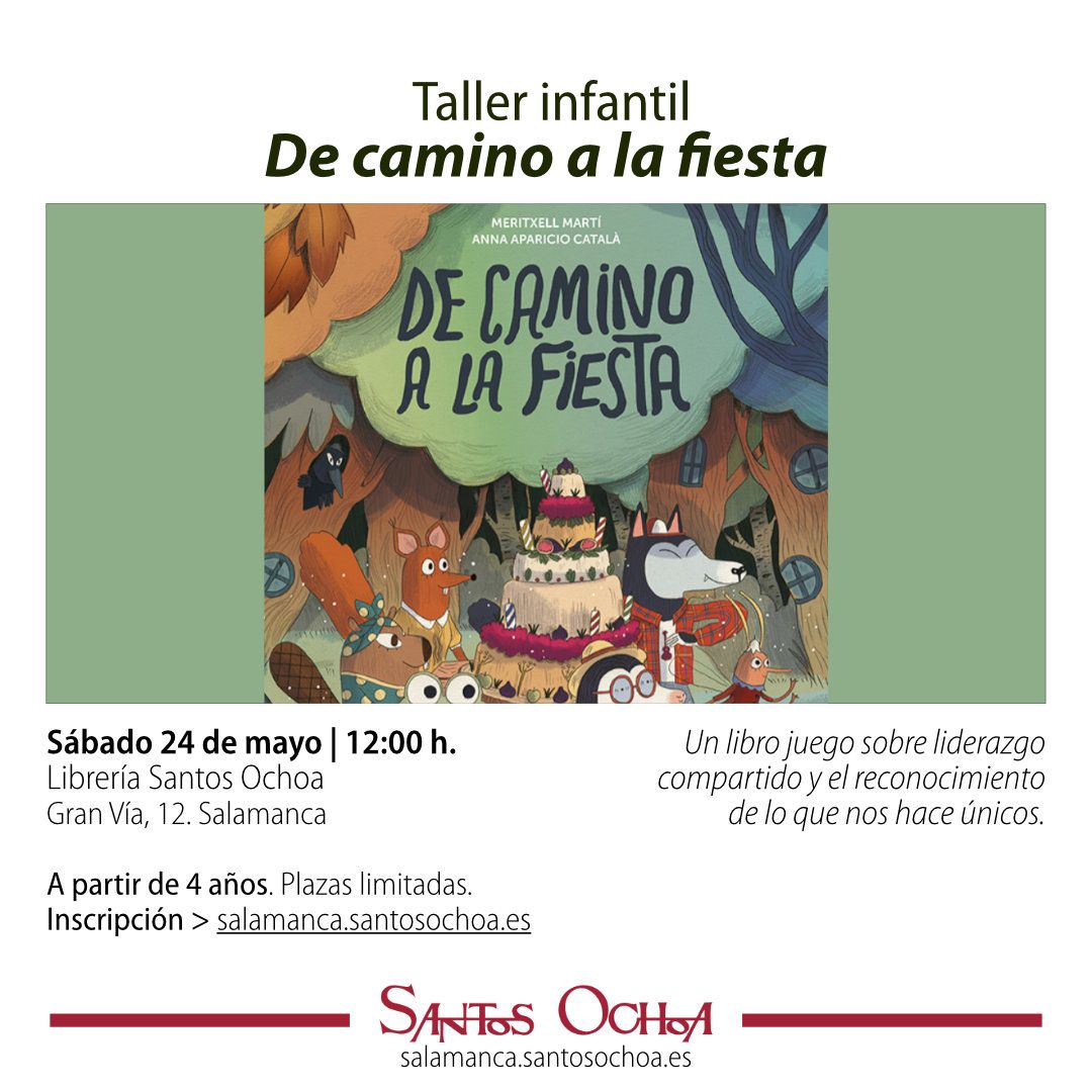 Santos Ochoa Salamanca (@santosochoasal) on Twitter photo 👨👩👧👦 Taller infantil "De camino a la fiesta"
📅 Sábado 24 de mayo | 12:00 h.
📌 Librería Santos Ochoa (Gran Vía, 12, Salamanca)
A partir de 4 años
Plazas limitadas. Inscripción aquí 👇
blogs.santosochoa.es/salamanca/even…
<a href="/EdFlamboyant/">Editorial Flamboyant</a> 👨👩👧👦 Taller infantil "De camino a la fiesta"
📅 Sábado 24 de mayo | 12:00 h.
📌 Librería Santos Ochoa (Gran Vía, 12, Salamanca)
A partir de 4 años
Plazas limitadas. Inscripción aquí 👇
blogs.santosochoa.es/salamanca/even…
<a href="/EdFlamboyant/">Editorial Flamboyant</a>