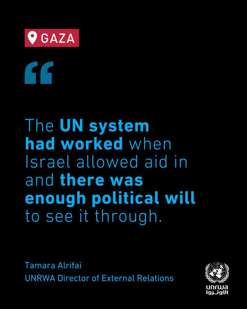 UNRWA (@unrwa) on Twitter photo “We are all back to counting trucks, it is truly disheartening,” UNRWA <a href="/TamaraAlrifai/">Tamara Alrifai</a> tells <a href="/TheNationalNews/">The National</a>.
The UN system can deliver — but only when allowed to. Aid to #Gaza remains far below what’s needed, even as famine looms and children have already died from “We are all back to counting trucks, it is truly disheartening,” UNRWA <a href="/TamaraAlrifai/">Tamara Alrifai</a> tells <a href="/TheNationalNews/">The National</a>.
The UN system can deliver — but only when allowed to. Aid to #Gaza remains far below what’s needed, even as famine looms and children have already died from