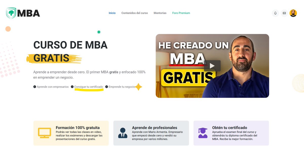 Empecé hace casi un año a preparar este proyecto y hoy ya puedo decir que "lo he terminado".

54 clases en vídeo, 10 exámenes y mucho contenido gratis para aprender a emprender desde cero.

Echando la vista atrás no sé si lo volvería a hacer (lo gratis no se valora como merece).