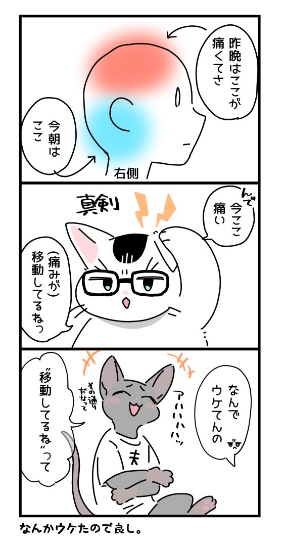頭痛の話 #ねご絵日記 