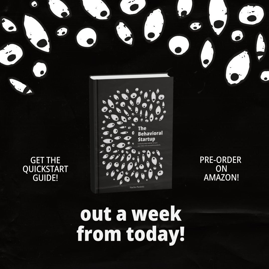 NachoParietti's tweet photo. 7 DAYS TO GO! "The Behavioral Startup" launches next week!
Get the FREE QuickStart Guide now or pre-order on Amazon!
For domain experts with brilliant ideas but no technical skills—learn how to turn your insights into products people actually use.
#TheBehavioralStartup https://t.co/ZalTUZ74VW