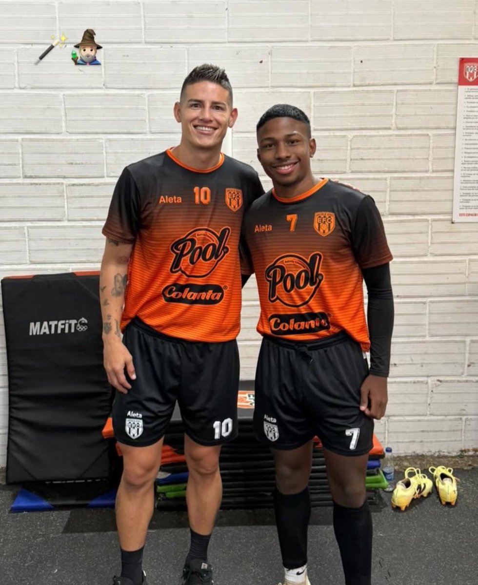 Didier Dawson junto a James Rodríguez que aprovecha las vacaciones para entrenar con Envigado  💯✔️✍🏼