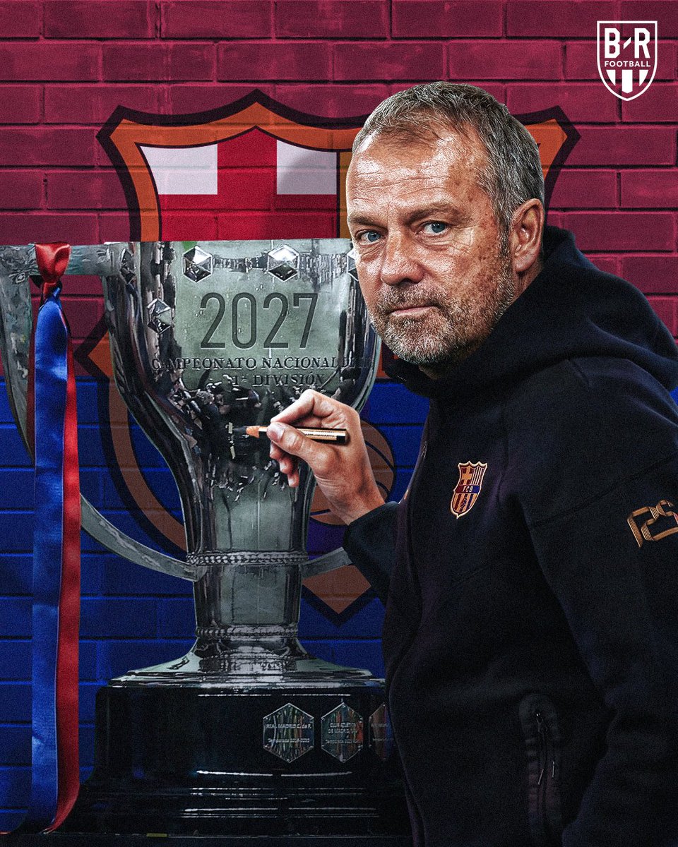 brfootball's tweet photo. Hansi Flick signs a contract extension at Barcelona until 2027

His reward for winning three trophies in his first season ✍️ https://t.co/676AVJ6RBI