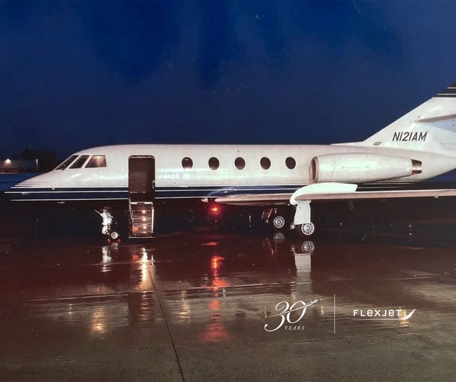 Flexjet's tweet photo. As we celebrate #Flexjet’s 30th anniversary, we honor the aircraft that helped shape our journey. From the #Falcon20 to the #Praetor600, each aircraft tells a story of innovation, excellence and evolution. Discover more about Flexjet's heritage here: https://t.co/Z7QDCbbqXr https://t.co/XdEVRY2bG7