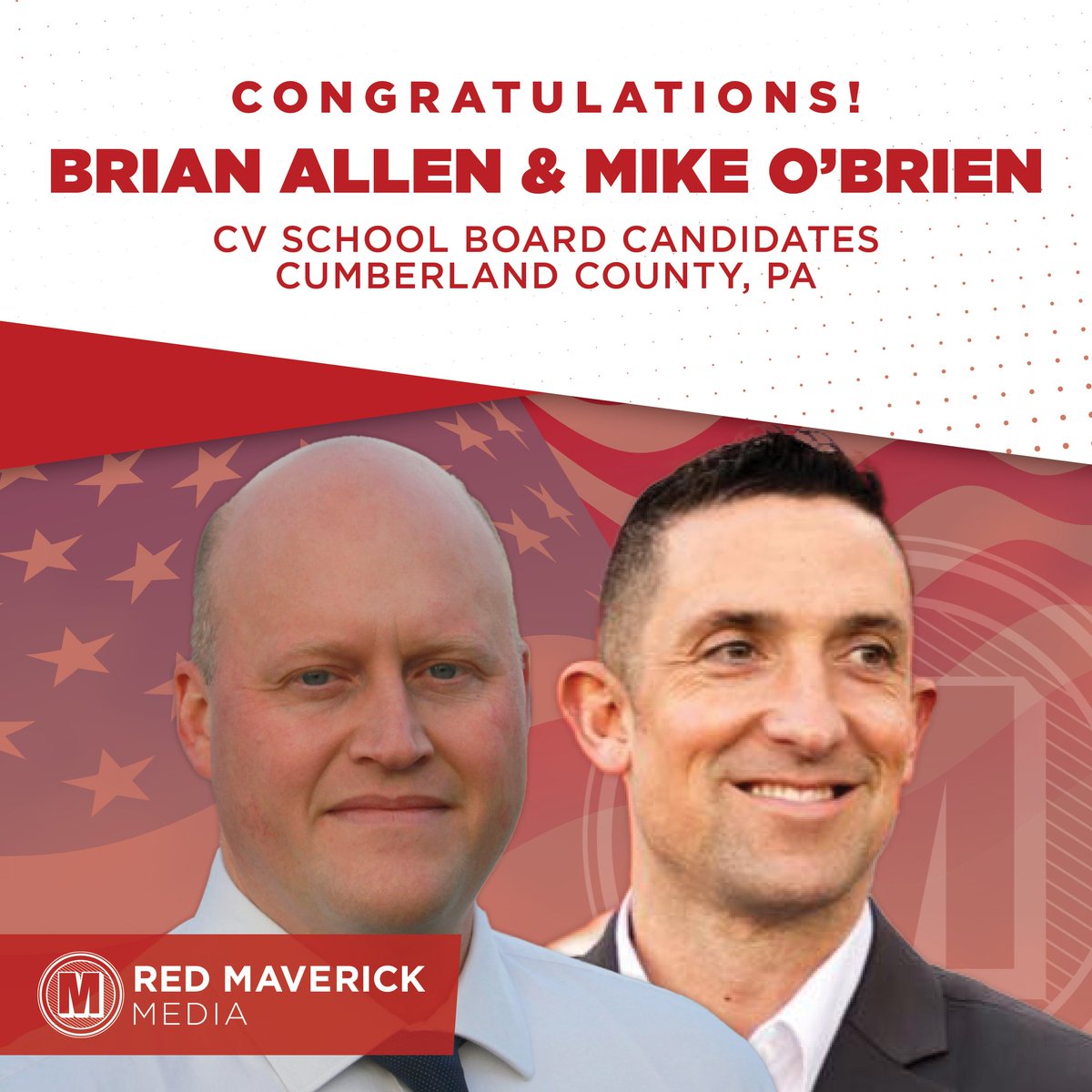 RedMavMedia's tweet photo. Maverick clients notched some wins in Cumberland and Bucks Counties last night in the primaries...congratulations and we're honored to be a part of the team! #winningdifferently https://t.co/V3Tc1sd4fY