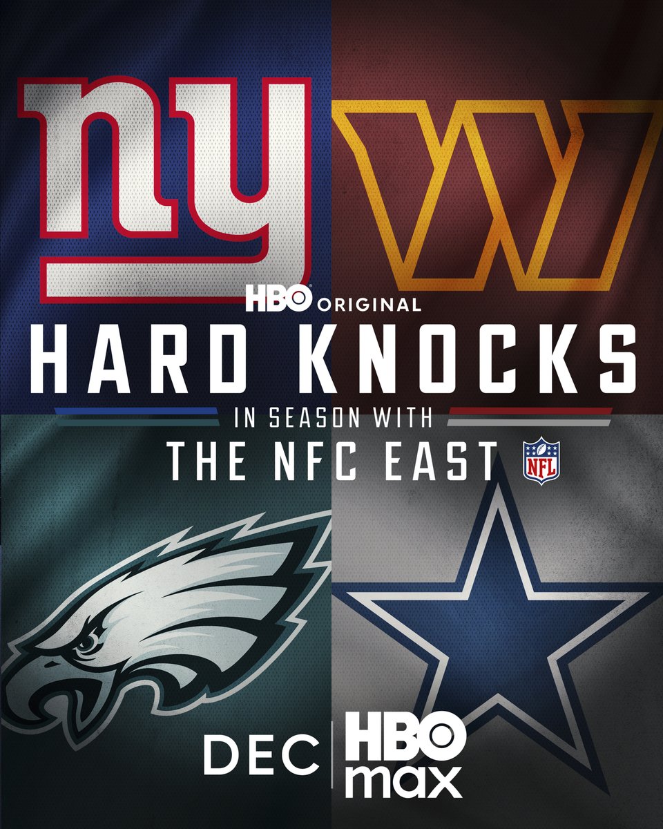 NFLFilms's tweet photo. The battle for the East 🍿

#HardKnocks: In-Season with the NFC East premieres this December on HBO Max. https://t.co/VnriP1beuI