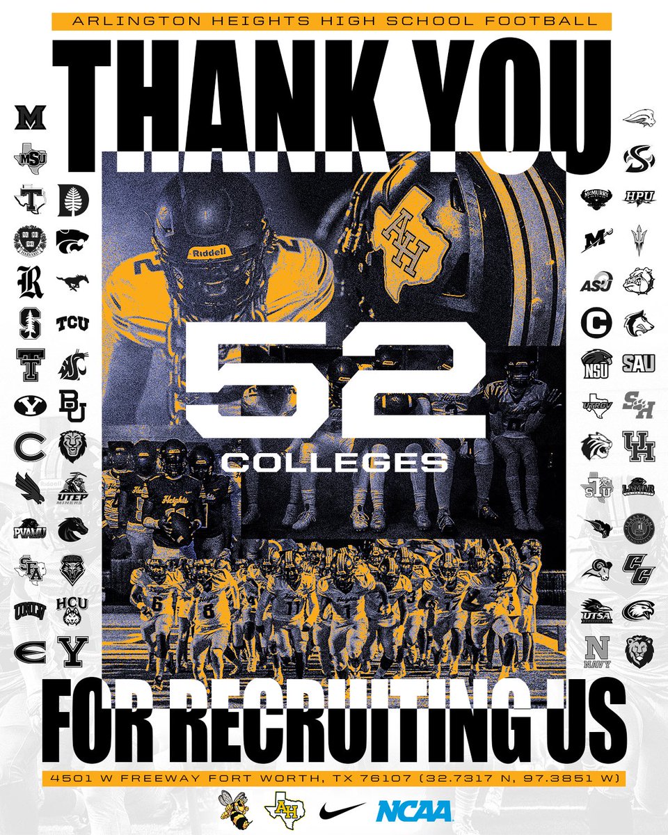 Heightsfootballofficial (@heightsfootbal3) on Twitter photo 🎯 52 Colleges!
📍 One Program!
🔥 Arlington Heights Football!
🦾 Where talent is built!
🚀 Where players get seen!
📈 Where futures get launched!
#TXHSFB #DCTF #TexasFootball #HeightsFootball #JacketPride <a href="/HeightsFWISD/">Arlington Heights High School</a> <a href="/FWISDAthletics/">FWISD Athletics</a> 🎯 52 Colleges!
📍 One Program!
🔥 Arlington Heights Football!
🦾 Where talent is built!
🚀 Where players get seen!
📈 Where futures get launched!
#TXHSFB #DCTF #TexasFootball #HeightsFootball #JacketPride <a href="/HeightsFWISD/">Arlington Heights High School</a> <a href="/FWISDAthletics/">FWISD Athletics</a>