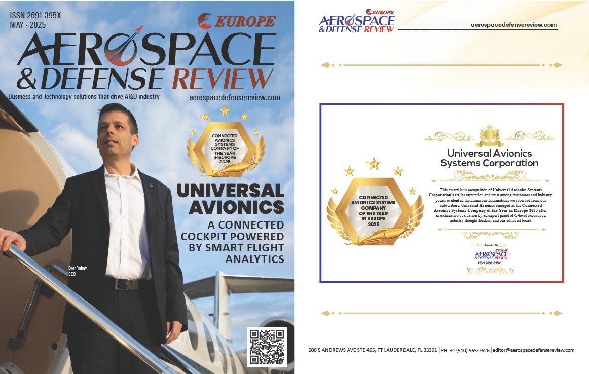 UnivAvionics's tweet image. Thrilled to announce we have been named Connected Avionics Systems Company of the Year in Europe 2025 by Aerospace & Defense Review! A testament to our team's dedication to innovation in connected cockpits. #UniversalAvionics #VisionToReality