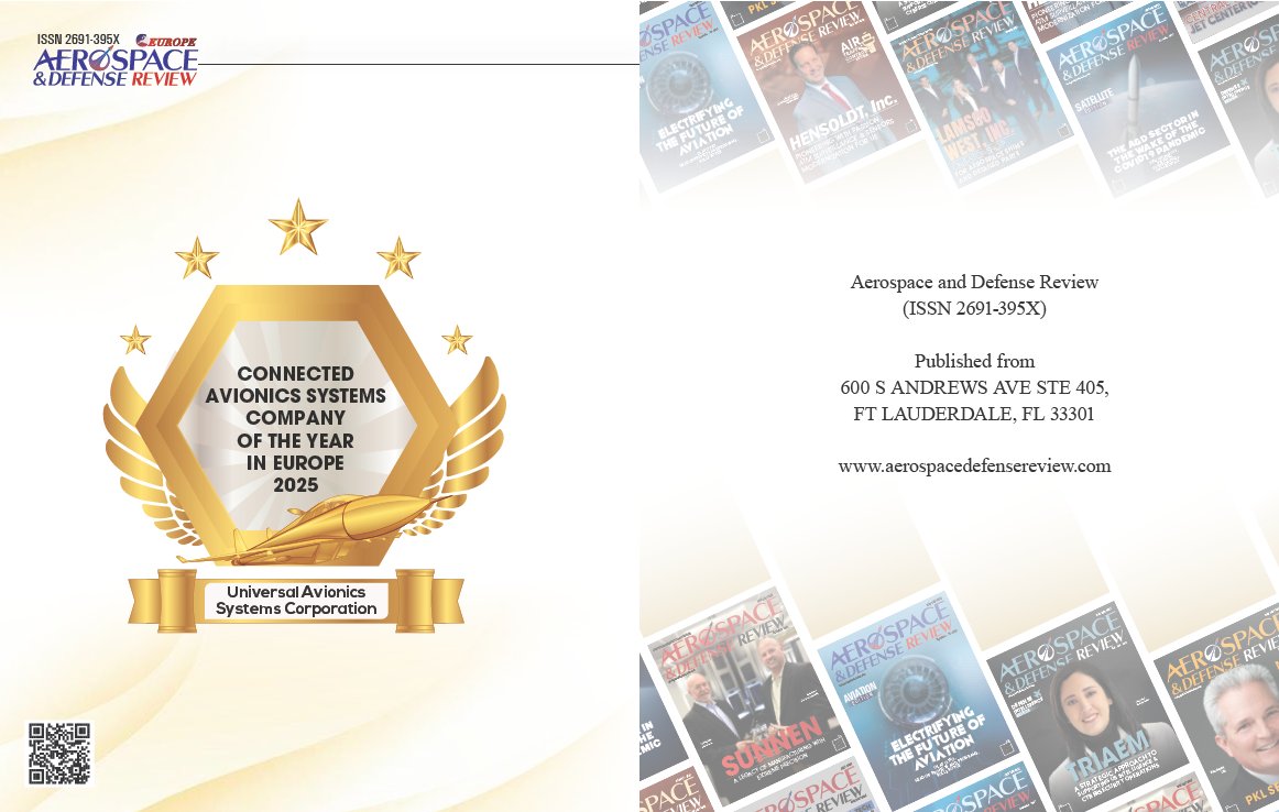 UnivAvionics's tweet image. Thrilled to announce we have been named Connected Avionics Systems Company of the Year in Europe 2025 by Aerospace & Defense Review! A testament to our team's dedication to innovation in connected cockpits. #UniversalAvionics #VisionToReality