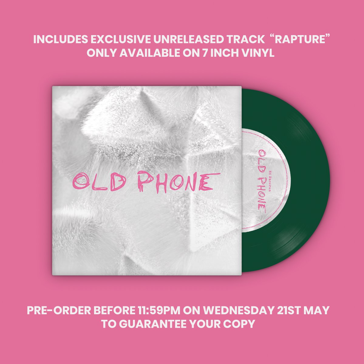 Last chance to Pre-order the Old Phone 7" Vinyl, featuring the exclusive track 'Rapture'. Pre-order ends at 11:59pm bst!🩷 wmg.lnk.to/Old-Phone-Viny…