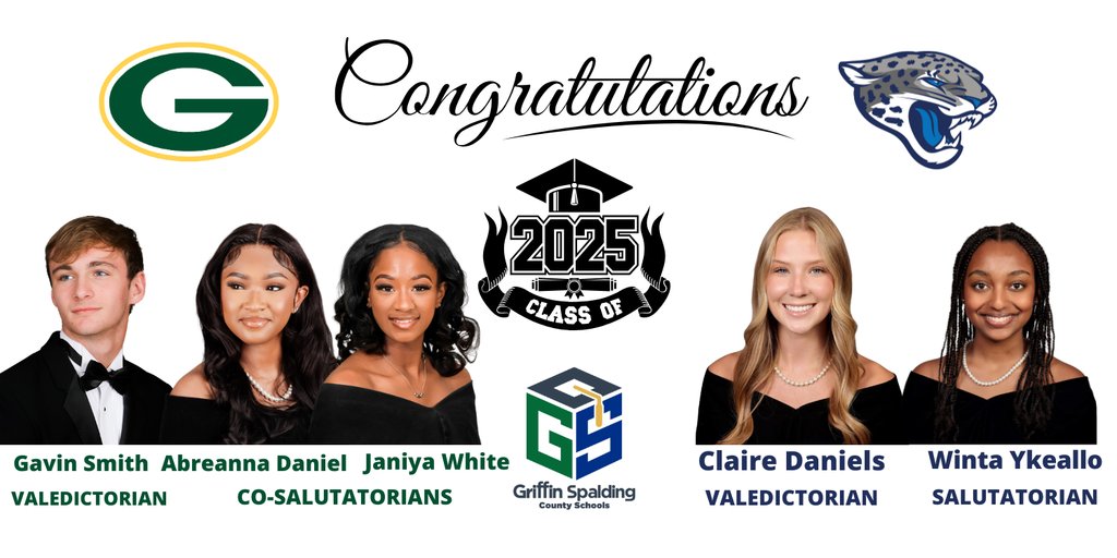 Congratulations to our GSCS Class of 2025 Valedictorians and Salutatorians! Your hard work, dedication, and academic excellence have truly paid off! You have all made your families, schools and community proud.  #GSCSGrad25