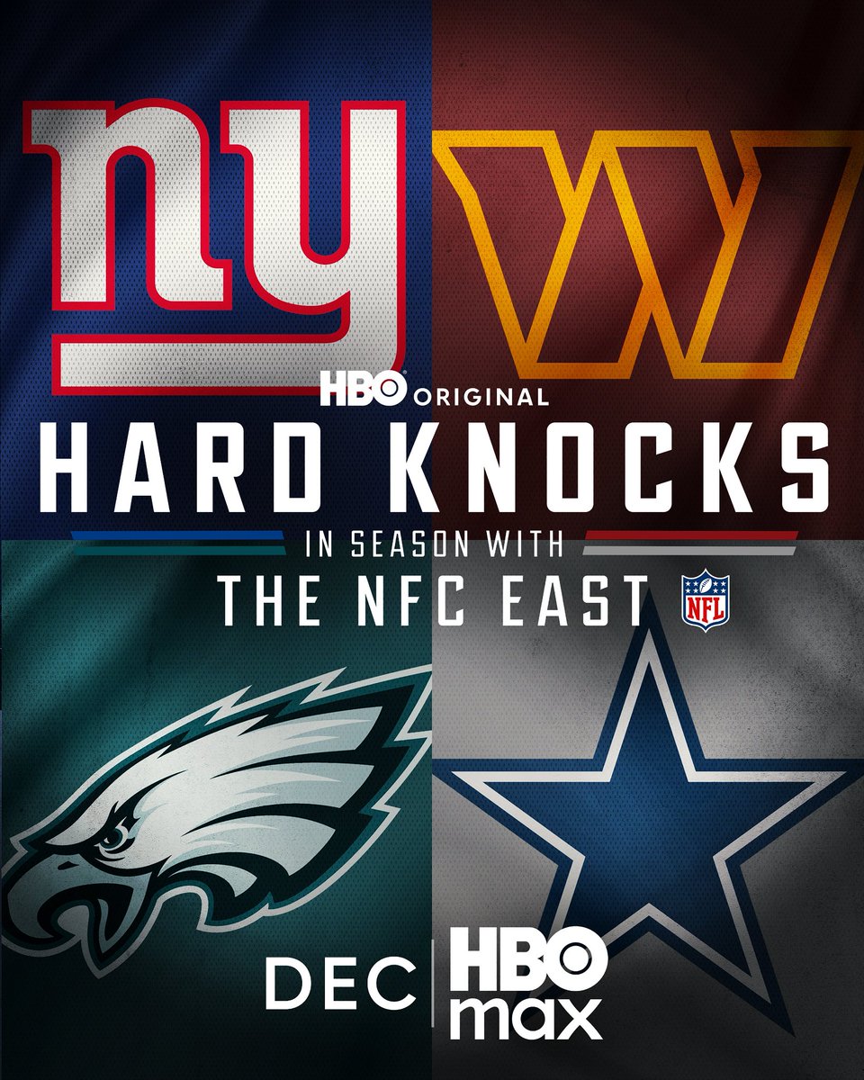 Max (@streamonmax) on Twitter photo Join the defending champion <a href="/Eagles/">Philadelphia Eagles</a>, alongside storied rivals @DallasCowboys, NY Giants and <a href="/Commanders/">Washington Commanders</a> for #HardKnocks this winter.
Hard Knocks: In-Season with the NFC East premieres this December on HBO Max. Join the defending champion <a href="/Eagles/">Philadelphia Eagles</a>, alongside storied rivals @DallasCowboys, NY Giants and <a href="/Commanders/">Washington Commanders</a> for #HardKnocks this winter.
Hard Knocks: In-Season with the NFC East premieres this December on HBO Max.
