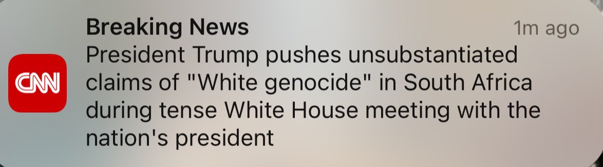 KatiePavlich's tweet image. The South African Minister of Agriculture confirmed in the Oval Office today that white farmers are being killed and that it’s a serious problem. Yet, this is what CNN puts out.