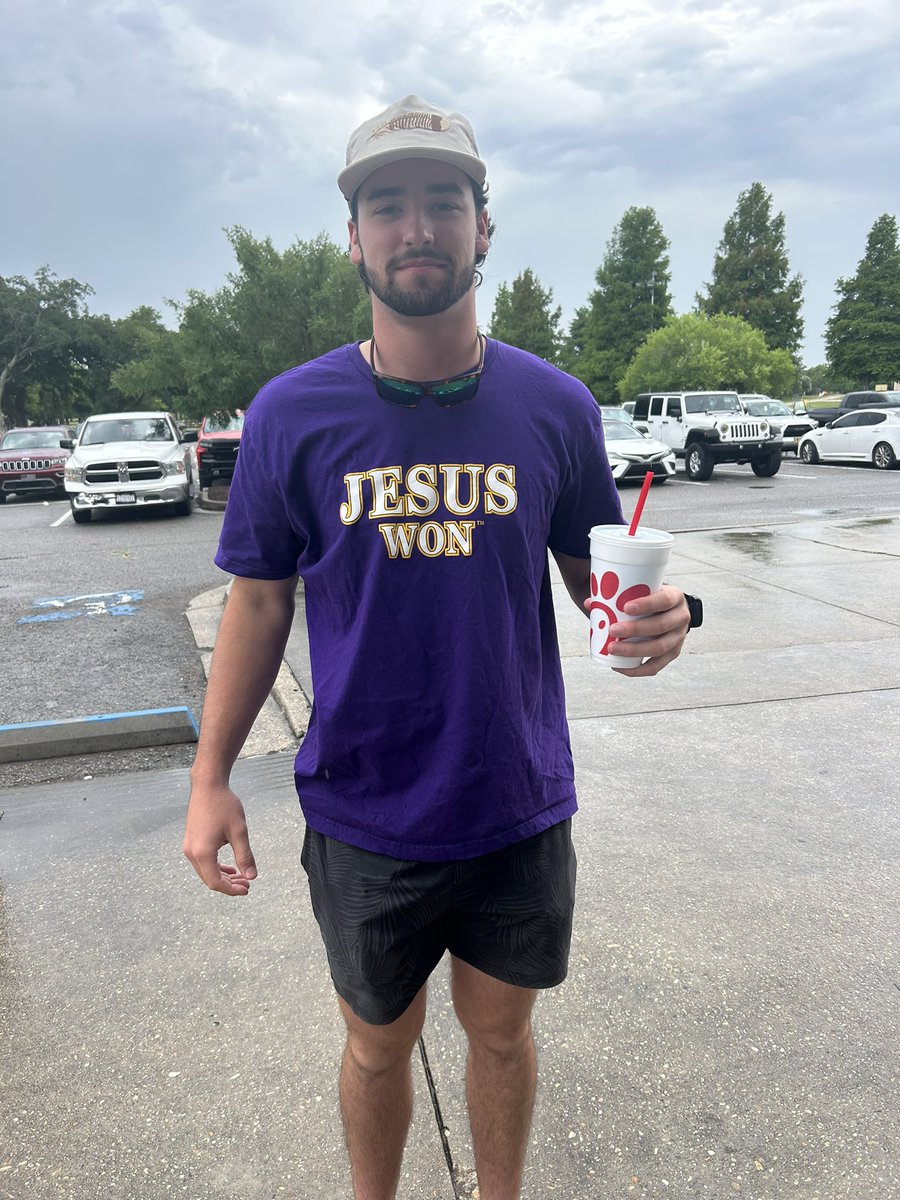 Jacques Doucet (@jacquesdoucet) on Twitter photo . <a href="/LSUbaseball/">LSU Baseball</a> Josh Pearson and Casan Evans among the Tigers boarding the bus for Hoover and the SEC Tournament wearing Jesus Won T-shirts. They say the shirts were made by #LSU teammate Mic Paul. . <a href="/LSUbaseball/">LSU Baseball</a> Josh Pearson and Casan Evans among the Tigers boarding the bus for Hoover and the SEC Tournament wearing Jesus Won T-shirts. They say the shirts were made by #LSU teammate Mic Paul.
