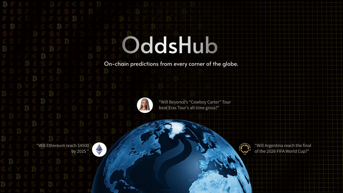 OddsHub (@0xoddshub) on Twitter photo 🔥 What happens when:
– Headlines meet odds?
– Tweets become markets?
– Conviction becomes capital?
You get <a href="/0xOddshub/">OddsHub</a>
Welcome to the future of predictions! 🔮
Launching soon! 🚀
<a href="/MoonbeamNetwork/">Moonbeam Network</a> <a href="/etherlink/">Etherlink 🔗</a> 🔥 What happens when:
– Headlines meet odds?
– Tweets become markets?
– Conviction becomes capital?
You get <a href="/0xOddshub/">OddsHub</a>
Welcome to the future of predictions! 🔮
Launching soon! 🚀
<a href="/MoonbeamNetwork/">Moonbeam Network</a> <a href="/etherlink/">Etherlink 🔗</a>