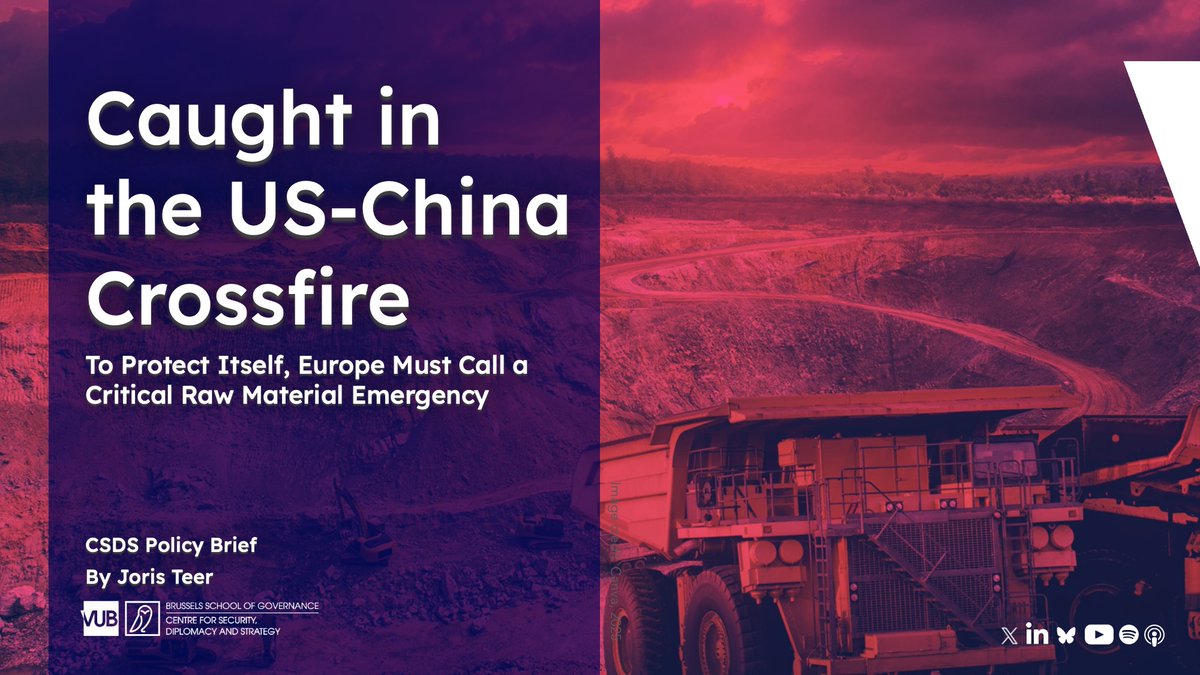 CSDS (@csds_brussels) on Twitter photo ❗New CSDS Policy Brief❗
"Caught in the US-China Crossfire: To Protect Itself, Europe Must Call a Critical Raw Material Emergency", by CSDS Researcher and EUISS Research Analyst <a href="/joristeer/">Joris Teer 刘亚伯</a>.
Read🔸 csds.vub.be/publication/ca… ❗New CSDS Policy Brief❗
"Caught in the US-China Crossfire: To Protect Itself, Europe Must Call a Critical Raw Material Emergency", by CSDS Researcher and EUISS Research Analyst <a href="/joristeer/">Joris Teer 刘亚伯</a>.
Read🔸 csds.vub.be/publication/ca…