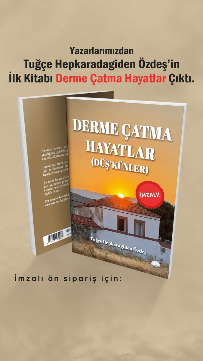 Yazarlarımızdan Tuğçe Hepkaradagiden Özdeş’in ilk kitabı Derme Çatma Hayatlar (Düş’künler) çıktı. İmzalı ön sipariş için aşağıdaki linke tıklayabilirsiniz 👇🏻 

odessayayinevi.com/product/derme-…