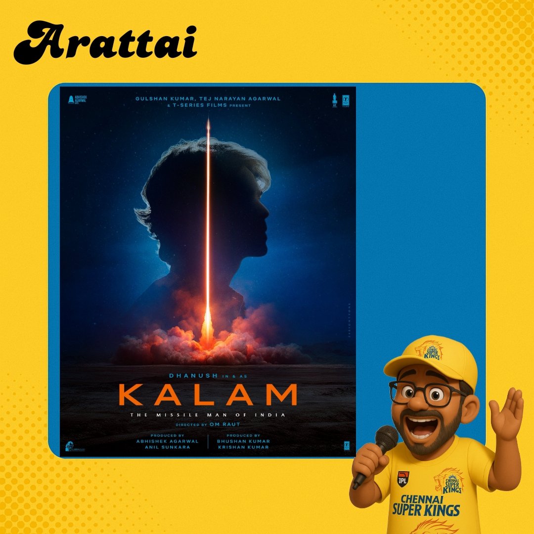 iam_sk08's tweet photo. New Unexpected Film Announcement
#Dhanush to star in #KALAM – the official biopic of Dr. A.P.J. Abdul Kalam!
Directed by Om Raut (Adipurush fame).
Get ready for inspiring journey of India’s Missile Man!
#AbdulKalamBiopic #KALAMMovie #DhanushFans #OmRaut #IndianCinema #Kollywood https://t.co/UIPUeDFr3e