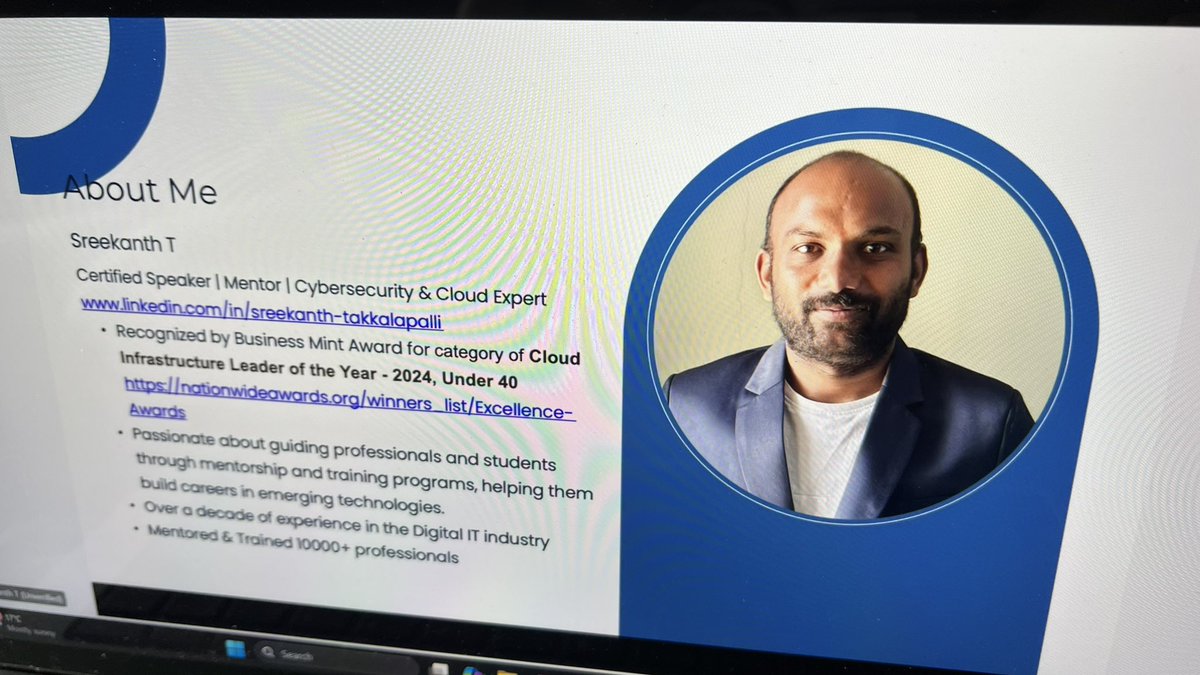 First up this evening!!! <a href="/welshazure/">Welsh Azure User Group</a>  is Sreekanth T and Azure Security