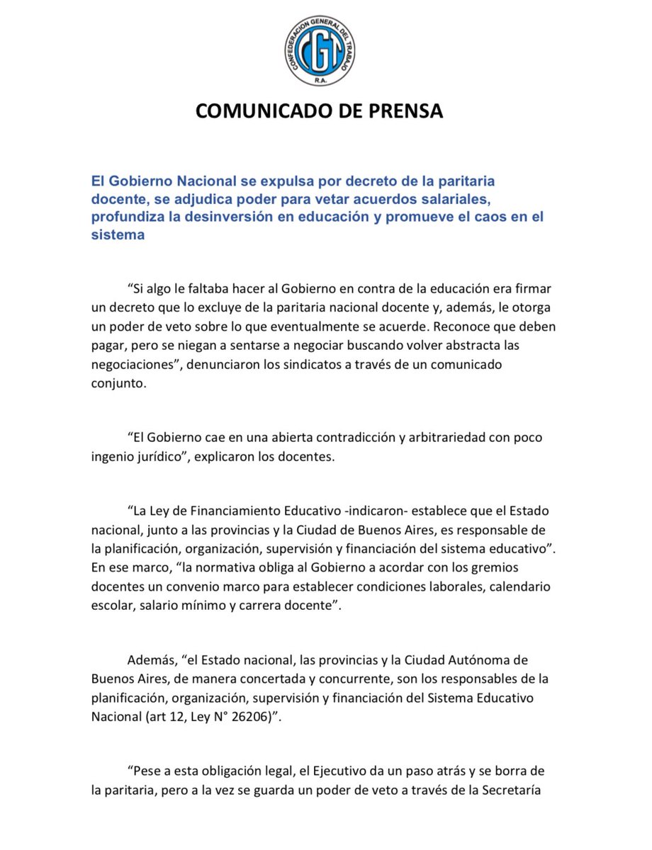 UNIÓN DOCENTES ARGENTINOS tweet media