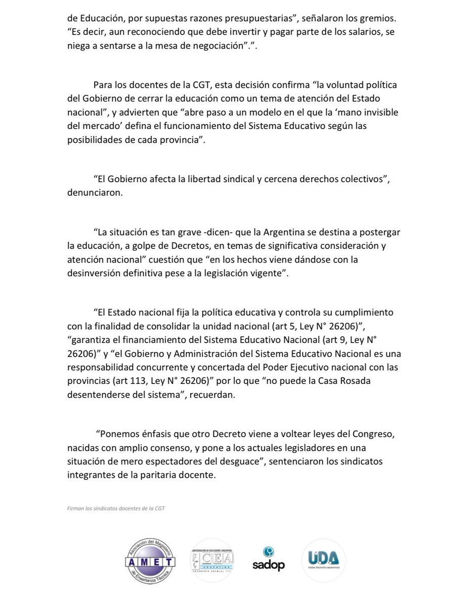 UNIÓN DOCENTES ARGENTINOS tweet media