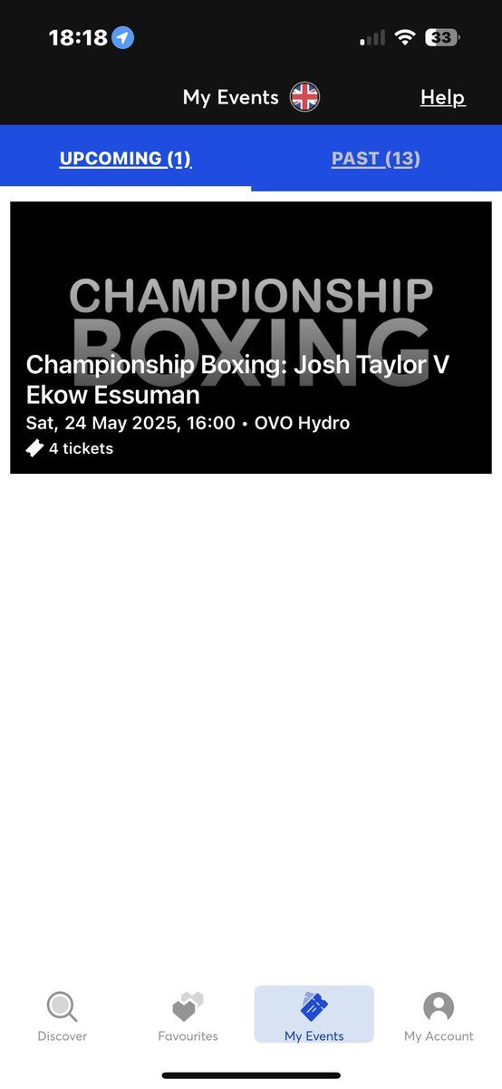 4 tickets for sale for Josh Taylor V Essumen for Saturday 24th May at Ovo Hydro in Glasgow. Tickets sent through Ticketmaster app £25 a ticket. Block 234, Many Vouches on page