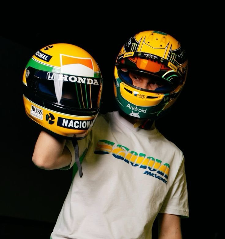 oscwdc's tweet photo. guys there is no special helmet curse in monaco !! don’t forget last year when we went p2 with this gorgeous one 🙂‍↔️💛 https://t.co/XOc3qpNs9n
