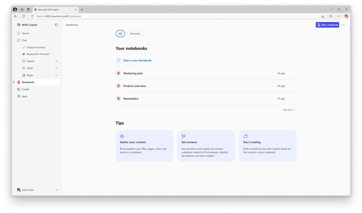 The Microsoft 365 Copilot app: Built for the new way of working! Now Generally available 🚀 #MSBuild #AI

💬 Chat
🔎 Search
📒 Copilot Notebooks
🤖 Agents
✨ Create
➕ Lots more