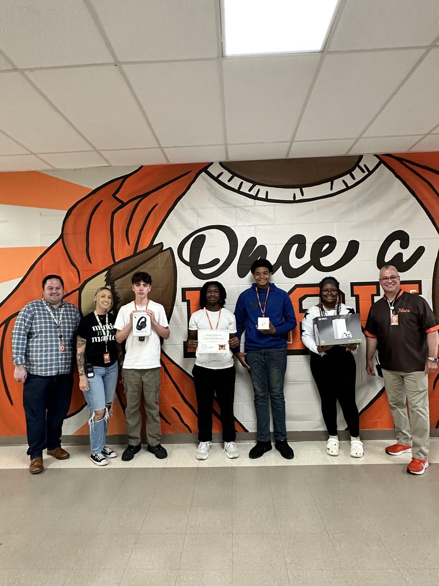 Congratulations to our EOC Raffle Drawing Winners! 

X Box- Journee Sawyer
Beats- Sam Poniatin
Air Pods- Jaheim Burgess
2025-26 Parking- Ella Brock (not pictured) and Kamari Cannon
Television- Veer Patel (not pictured)
